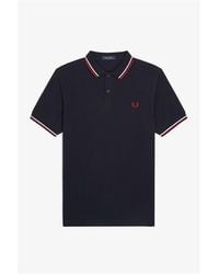 Fred Perry - Long Sleeve Twin Tipped Polo Shirt - Lyst