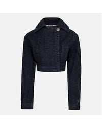 Jacquemus - Marino Cotton Cropped Long Sleeve Denim Jacket - Lyst