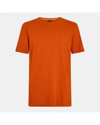BOSS - Tales T-Shirt With Logo Patch Premium Cotton - Lyst