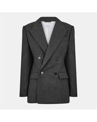 Givenchy - Double Breasted Wool Long Sleeve Blazer - Lyst