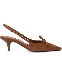 Miu Miu - Logo Bow Kitten Slingbacks - Lyst