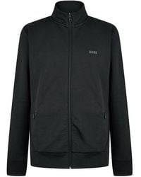 BOSS - Skaz Curved Fleece Jacket - Lyst