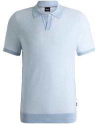 BOSS - Hjianluca Knitted Polo Shirt - Lyst