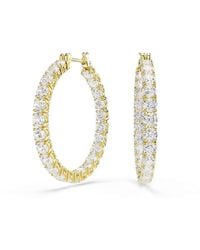 Swarovski - Matrix Hoop Earrings, Round Cut, Rhodium Plated - Lyst