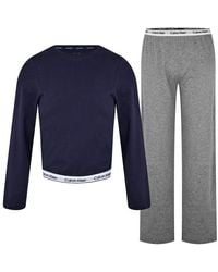 Calvin Klein - Long Sleeved Shirt And Pyjama Trouser Set Junior - Lyst