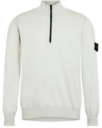 Stone Island - Quarter Zip Knit Sweater - Lyst
