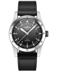 Fortis - Flieger Stainless Steel Leather Strap Automatic Auto Analogue Watch - Lyst