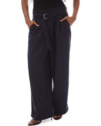 GANT - Wide Cropped Belted Pants - Lyst