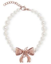 Agent Provocateur - Beki Pearl Bow Bracelet - Lyst