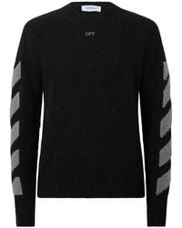 Off-White c/o Virgil Abloh - Off Diag Fuzzy Crew Sn64 - Lyst