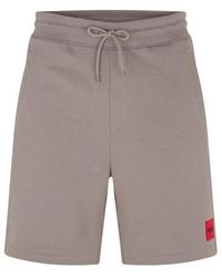 HUGO - Jogger Fleece Shorts With Logo Detail - Lyst