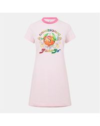 CASABLANCA - Mascot Graphic Print Relaxed Fit T-Shirt Dress - Lyst