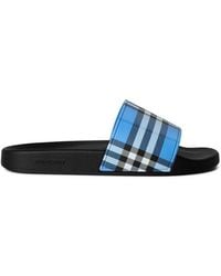 Burberry - Furley Check Slides - Lyst