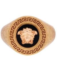 Versace - Round Medusa Signet Ring - Lyst