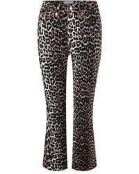 Ganni - Straight-Leg Leopard Print Jeans - Lyst