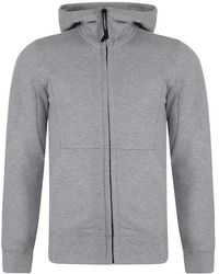 C P Company Full Zip Hooded Goggle Sweatshirt - Gray