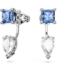 Swarovski - Mesmera Earring Jackets, Mixed Cuts, Detachable, Blue, Rhodium Plated - Lyst