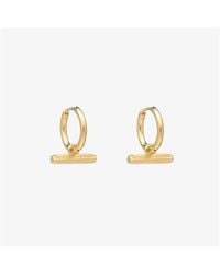 Rachel Jackson - T Bar Huggie Hoop Earrings - Lyst