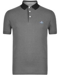 Vivienne Westwood - Plain Cotton Contrasting Collar Polo Shirt - Lyst