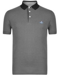 Vivienne Westwood - Plain Cotton Contrasting Collar Polo Shirt - Lyst