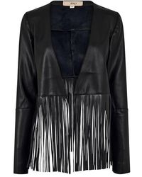 JBQ - Orion Metal Zip Tailored Leather Jacket - Lyst