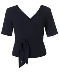 Sweaty Betty - Soft Flow Wrap Short Sleeve Performance Gym Top - Lyst