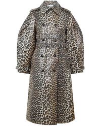 Ganni - Laminated Canvas Trench Coat - Lyst