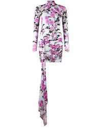 David Koma - Rose Print Wrap Mini Dress - Lyst