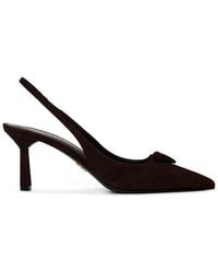 Prada - Triangle Logo Slingback Pumps 75Mm - Lyst