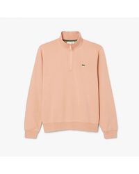 Lacoste - High Neck Zipped Fleece Sweatshirt - Lyst