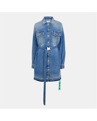 Off-White c/o Virgil Abloh - Off Logo Collared Neck Mini Dress - Lyst
