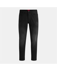 HUGO - Cotton Straight Leg Jeans - Lyst