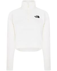 The North Face - Glacier Quarter-Zip Crop Fleece Top - Lyst