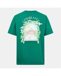 CASABLANCA - Graphic Cotton L'Arche Tennis Club T-Shirt - Lyst