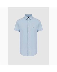 Emporio Armani - Short Sleeve Patterned Shirt - Lyst