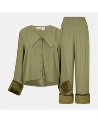 It's 9pm - Frenchie Faux Fur Long Sleeve Pyjama Set - Lyst