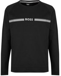BOSS - Authentic Cotton Relaxed Fit Crew Sweatshirt - Lyst