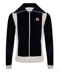 Valentino - Chez High-Neck Chenille Cotton Long Sleeve Softshell Jacket - Lyst
