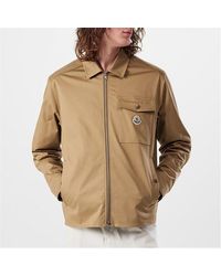 Moncler - Logo Cotton Zip-Up Overshirt - Lyst
