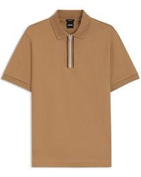 BOSS - H-Paras 65 Polo Quarter Zip Shirt - Lyst
