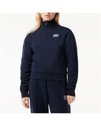 Lacoste - High Neck Zipped Fleece Jogger Sweatshirt - Lyst