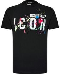 DSquared² - Icon Paint Splatter T-Shirt - Lyst
