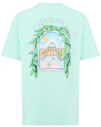 CASABLANCA - Graphic Cotton L'Arche Tennis Club T-Shirt - Lyst