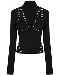 Off-White c/o Virgil Abloh - Eylts Mock Neck Viscose Long Sleeve Embellished Jumper - Lyst