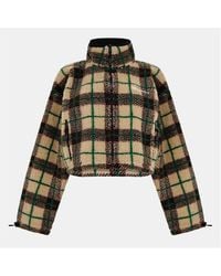 Miu Miu - Teddy Check Zip Sherpa Jacket - Lyst