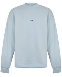 HUGO - Cotton Relaxed Fit Crew Sweatshirt - Lyst