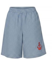 Stella Nova - Striped Anchor Embroidered Shorts - Lyst