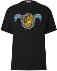 KENZO - Tiger Crest Graphic Short-Sleeve Cotton T-Shirt - Lyst