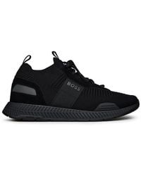 BOSS - Titanium Runn Knit Trainers - Lyst