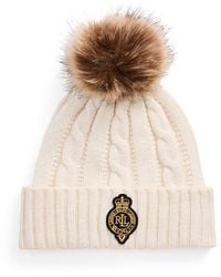 Ralph Lauren - Pom-Pom Cable-Knit Beanie - Lyst